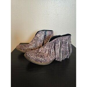 Very G Late Night Suede Tassel Animal Print Bootie size 10